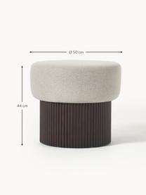 Pouf contenitore Nala, Rivestimento: 100% poliestere, Struttura: legno Questo prodotto è r, Tessuto beige, legno scuro, Ø 50 x Alt. 44 cm