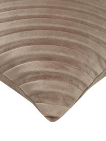 Samt-Kissenhülle Lucie mit Struktur-Oberfläche, 100 % Samt (Polyester), Taupe, B 30 x L 50 cm