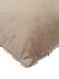 Poszewka na poduszkę z aksamitu Lucie, 100% aksamit (poliester), Beżowy, S 30 x D 50 cm