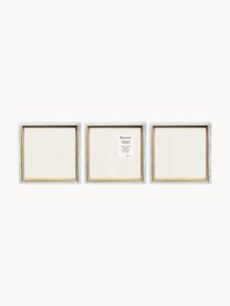 Handgemalte Leinwandbilder Canvas, 3er-Set, Grau, Weiß, Mehrfarbig, B 40 x H 40 cm