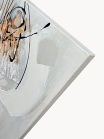Handbeschilderde canvasdoeken, set van 3, Grijs, wit, meerkleurig, B 40 x H 40 cm