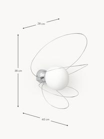 Nástěnné svítidlo Dela, Bílá, stříbrná, Š 28 cm, V 38 cm