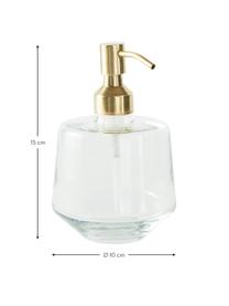 Distributeur de savon Cornelia, Couleur laitonnée, transparent, Ø 10 cm x haut. 15 cm