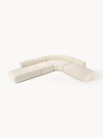 Modulares Teddy-Ecksofa Sofia (4-Sitzer), Bezug: Teddy (100 % Polypropylen, Gestell: Fichtenholz, Spanplatte, , Füße: Kunststoff Das in diesem , Teddy Off White, B 385 x T 298 cm