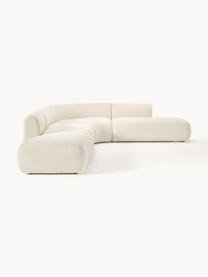 Modulares Teddy-Ecksofa Sofia (4-Sitzer), Bezug: Teddy (100 % Polypropylen, Gestell: Fichtenholz, Spanplatte, , Füße: Kunststoff Das in diesem , Teddy Off White, B 385 x T 298 cm