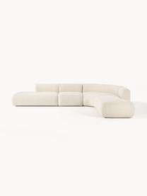 Modulares Teddy-Ecksofa Sofia (4-Sitzer), Bezug: Teddy (100 % Polypropylen, Gestell: Fichtenholz, Spanplatte, , Füße: Kunststoff Das in diesem , Teddy Off White, B 385 x T 298 cm