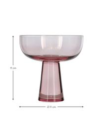 Copas pompadour de champán de cristal Statue, 2 uds., Cristal, Rosa pálido, Ø 11 x Al 11 cm, 275 ml