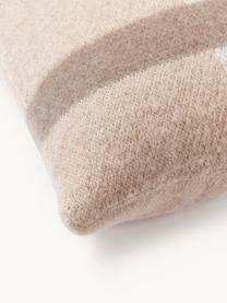 Federa arredo in misto lana Freya, 40 % nylon, 30 % Alapa, 30 % poliacrilico, Beige, taupe, bianco, Larg. 50 x Lung. 50 cm