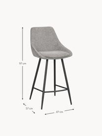 Barová židle Sierra, Světle šedá, černá, Š 47 cm, V 97 cm