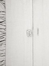 Pościel z perkalu z efektem sprania i falbankami Florence, Jasny szary, 155 x 220 cm + 1 poduszka 80 x 80 cm