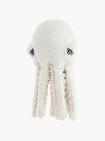 Cojín peluche artesanal Octopus, Parte superior: 85% algodón, 15% poliéste, Parte inferior: piel sintética (100% poli, Blanco Off White, beige claro, Ø 16 x Al 30 cm