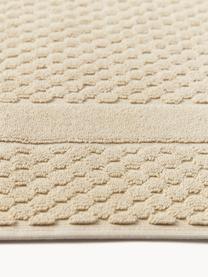 Tapis de bain à motif nid d'abeille Katharina, Beige, larg. 50 x long. 70 cm