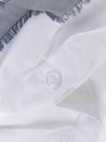 Obliečka na vankúš z bavlneného perkálu so strapcami Raja, 2 ks, Biela, modrá, Š 40 x D 80 cm