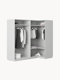 Armario esquinero modular Leon, 4 puertas (215 cm), diferentes variantes, Estructura: tablero aglomerado revest, Gris claro, Interior Basic (An 215 x Al 200 cm) esquinero