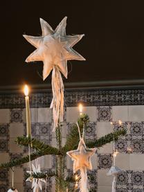 Puntale albero di Natale in cotone Vela, Rivestimento: 100% cotone, Bianco, Larg. 22 x Alt. 38 cm