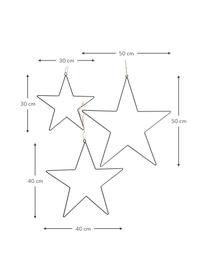 Závesné dekorácie (hviezdy) Elvira, 3 ks, Čierna, Súprava s rôznymi veľkosťami