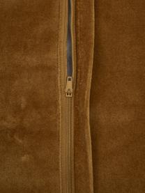 Zamatový vankúš s nariaseným povrchom Smock, s výplňou, Tmavá horčicová, Š 30 x D 50 cm