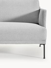 Chaise longue Fluente, Bekleding: 100% polyester Met 80.000, Frame: massief grenenhout, berke, Poten: metaal, gepoedercoat Dit , Geweven stof lichtgrijs, B 202 x D 85 cm, rugleuning links