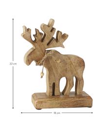 Dřevěná dekorace ve tvaru losa Forrest, Dřevo, Hnědá, Š 18 cm, V 22 cm