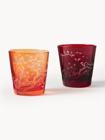 Vasos Bloom, 6 uds., Vidrio, Multicolor, Ø 8 x Al 9 cm, 180 ml