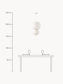 Suspension design en papier de riz Misaki, Blanc, bois clair, Ø 40 x haut. 70 cm