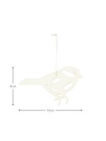 Kerstboomhanger Alba Bird, 4-delig, Porselein, Wit, B 14 x H 8 cm