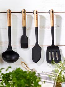 Spatule à pâte avec manche en acacia Cook, Silicone, bois d'acacia, Noir, bois foncé, long. 30 cm