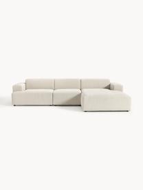 Ecksofa Melva (4-Sitzer), Bezug: 100 % Polyester Der strap, Gestell: Massives Kiefern- und Fic, Füße: Kunststoff Dieses Produkt, Webstoff Hellbeige, B 319 x T 195 cm, Eckteil links