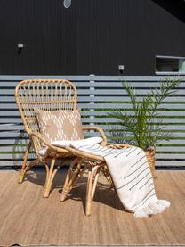 Rattan-Gartensessel Ella mit Hocker, Rattan, Polyester, Braun, B 66 x T 131 cm