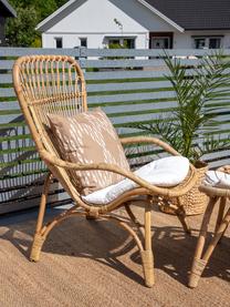 Fauteuil de jardin en rotin avec repose-pieds Ella, Beige