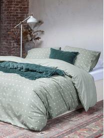 Obojstranná bavlnená posteľná bielizeň Odd Twins, Smaragdová, biela