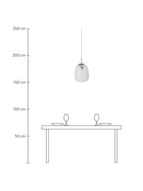 Kleine hanglamp Baele met gestructureerde oppervlak, Lampenkap: glas, Transparant, Ø 20 x H 34 cm