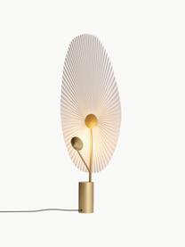 Petit lampadaire LED Liris, intensité lumineuse variable, Blanc, doré, haut. 118 cm