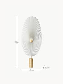 Petit lampadaire LED Liris, intensité lumineuse variable, Blanc, doré, haut. 118 cm