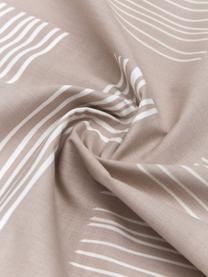 Vzorované povlečení z organické bavlny Tenzin, Nugátová, bílá, 200 x 200 cm + 2 polštáře 80 x 80 cm