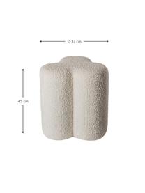 Bouclé-Hocker Clover, Bezug: Bouclé (97 % Polyester, 3, Gestell: Holz, Bouclé Off White, Ø 37 x H 45 cm