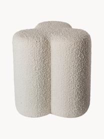 Bouclé-Hocker Clover, Bezug: Bouclé (97 % Polyester, 3, Gestell: Holz, Bouclé Off White, Ø 37 x H 45 cm