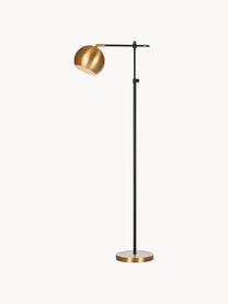 Kleine leeslamp Chester van metaal, Frame: gelakt messing, Lampvoet: messing, Messing, zwart, H 122 cm