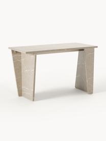 Schreibtisch Liam in Travertinoptik, Mitteldichte Holzfaserplatte (MDF), mit Melaminfolie überzogen, Beige, Travertin-Optik, B 120 x T 60 cm