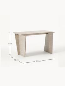 Schreibtisch Liam in Travertinoptik, Mitteldichte Holzfaserplatte (MDF), mit Melaminfolie überzogen, Beige, Travertin-Optik, B 120 x T 60 cm