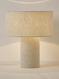 Lampada da tavolo Ron, Paralume: tessuto, Base della lampada: tessuto, Bianco crema, Ø 30 x Alt. 35 cm