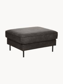 Sofa-Hocker Hunter aus recyceltem Leder, Bezug: 70% recyceltes Leder, 30%, Gestell: Massives Kiefernholz, FSC, Füße: Metall, pulverbeschichtet, Leder Taupe, B 85 x T 70 cm