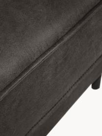 Sofa-Hocker Hunter aus recyceltem Leder, Bezug: 70% recyceltes Leder, 30%, Gestell: Massives Kiefernholz, hoc, Füße: Metall, pulverbeschichtet, Leder Anthrazit, B 85 x T 70 cm