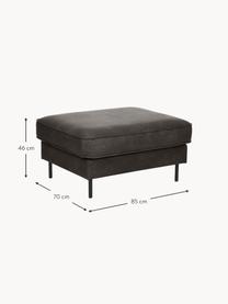 Sofa-Hocker Hunter aus recyceltem Leder, Bezug: 70% recyceltes Leder, 30%, Gestell: Massives Kiefernholz, hoc, Leder Anthrazit, B 85 x T 70 cm