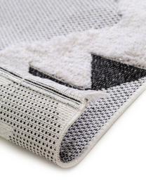 Tapis ethnique lavable en coton Oslo Aztec, Blanc crème, tons gris