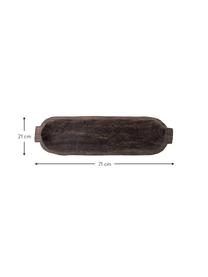 Groot decoratief dienblad Nuri van Paulowniahout, Hout, Zwart, 21 x 71 cm