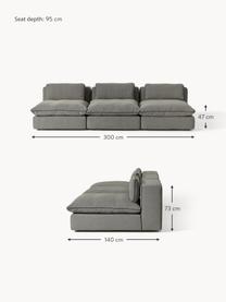 Sofa modułowa XL Felix (3-osobowa), Tapicerka: 100% poliester Dzięki tka, Nogi: tworzywo sztuczne Ten pro, Ciemnoszara tkanina, B 300 x T 140 cm