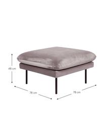 Reposapiés puf de terciopelo Moby, Tapizado: terciopelo (poliéster de , Estructura: madera de pino maciza, Patas: metal con pintura en polv, Terciopelo greige, An 78 x F 78 cm
