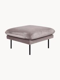 Reposapiés puf de terciopelo Moby, Tapizado: terciopelo (poliéster de , Estructura: madera de pino maciza, Patas: metal con pintura en polv, Terciopelo greige, An 78 x F 78 cm