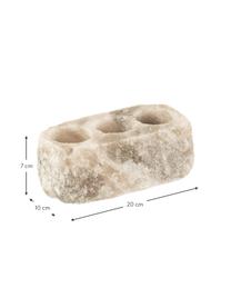 Portalumini in roccia salina Salt, Roccia salina, Tonalità beige, Larg. 20 x Alt. 7 cm
